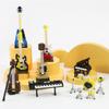 MOC Musikinstrument Bausteine Musikserie ABS Kunststoff Mini Klavier Gitarre DIY Montage Ziegel Kinder Lernspielzeug