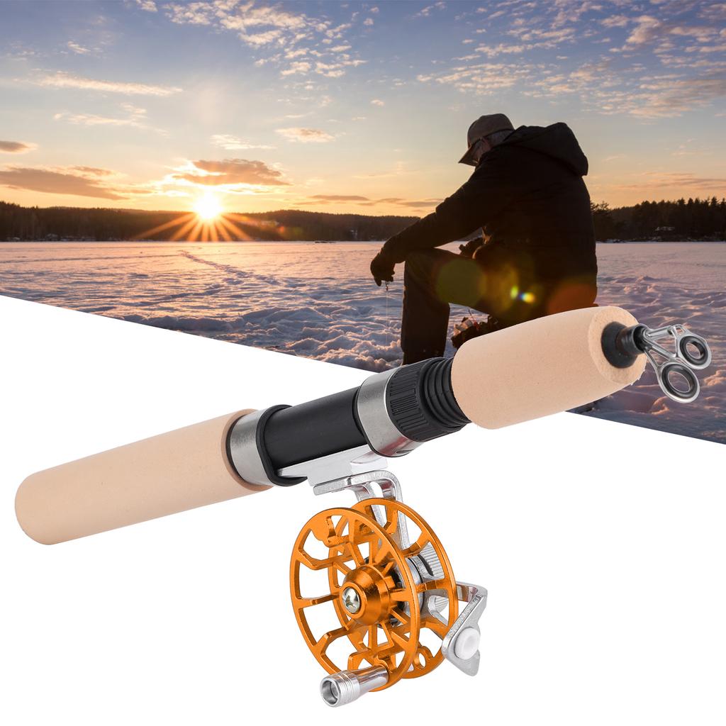 26in Telescopic Fishing Rod with Reel Set Portable Outdoor Winter Ice Fishing Tackle