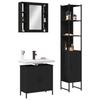 VidaXL Ensemble De Meubles Salle De Bain 3 Pcs, Armoires De Lavabo Avec Miroir, Placards De Rangement Toilette, Industriel, 3214740
