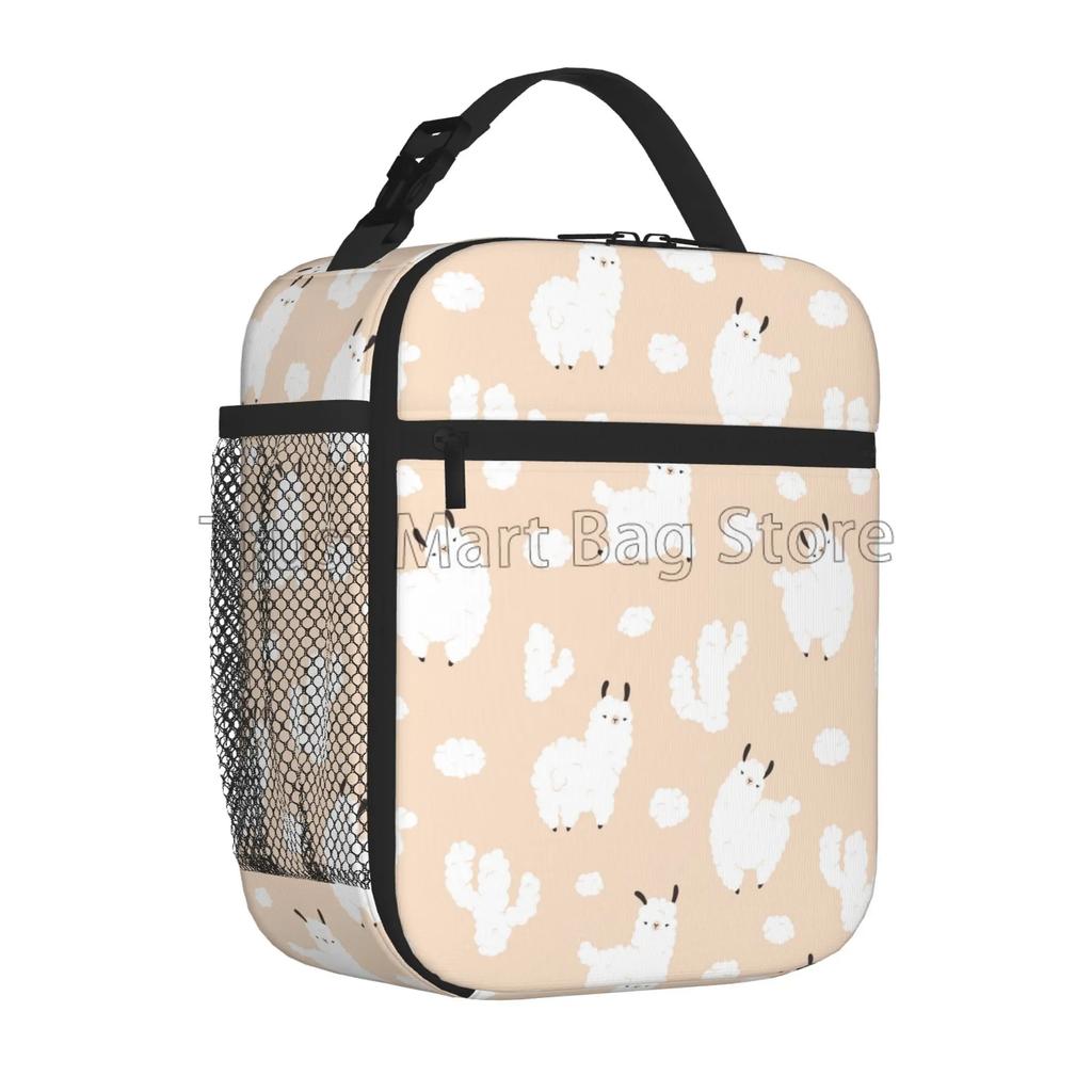 Cute Alpaca Llama Portable Thermal Lunch Bag Insulated Lunch Box Reusable Cooler Totes for Women Boys Girls Work Picnic Camping