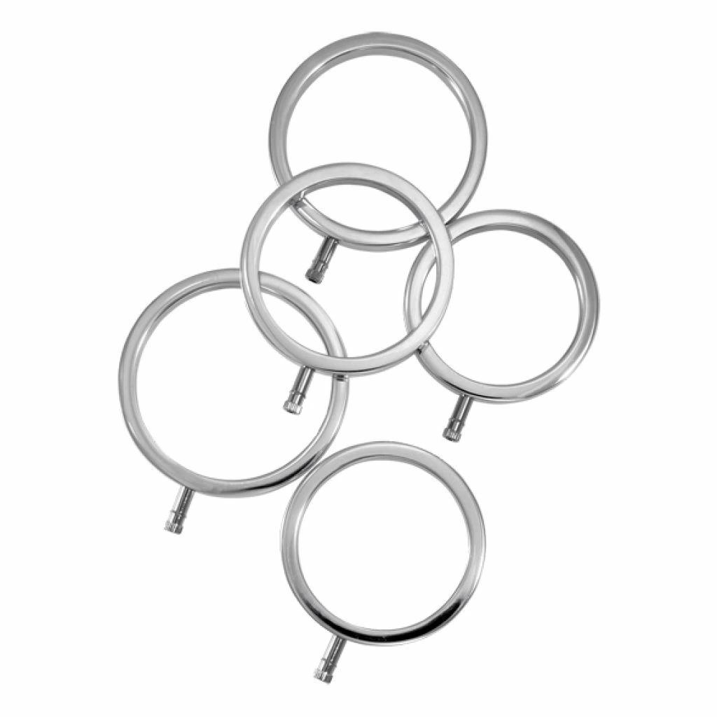 Metal Cock Rings - ElectraStim Solid Metal Cock Ring Set 5 Sizes