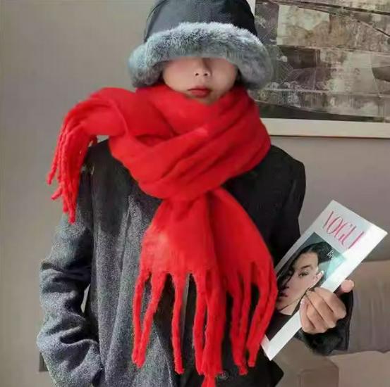 Korean Imitation Cashmere Plaid Scarf for Women - Thick, Warm, Versatile Autumn/Winter Fashion