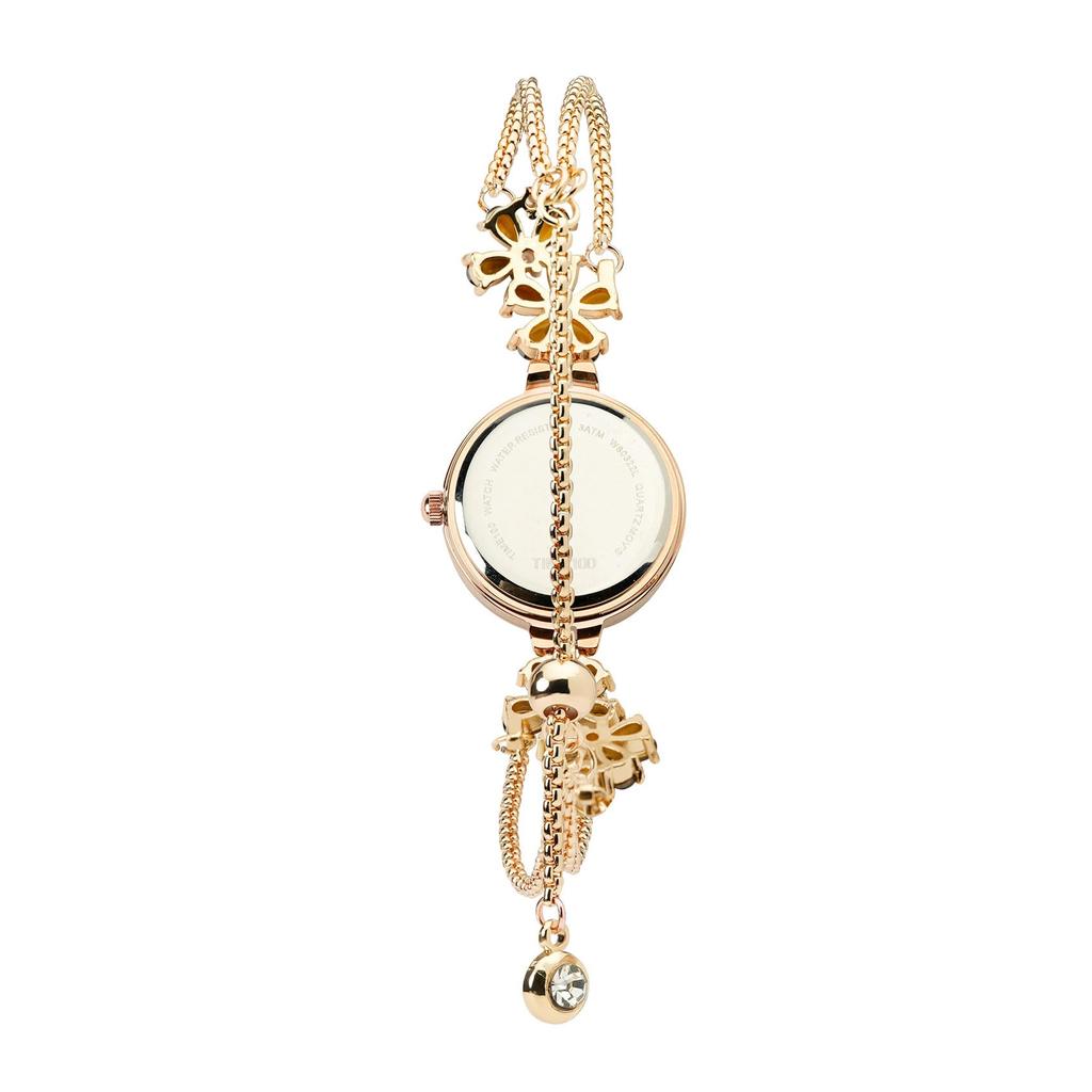 Time100 Japanese Quartz Bracelet Multifaceted Gift Box Included Women's Watch, Movement, Style, Glass, Crystal-Embellished Band, Waterproof, (Gold)