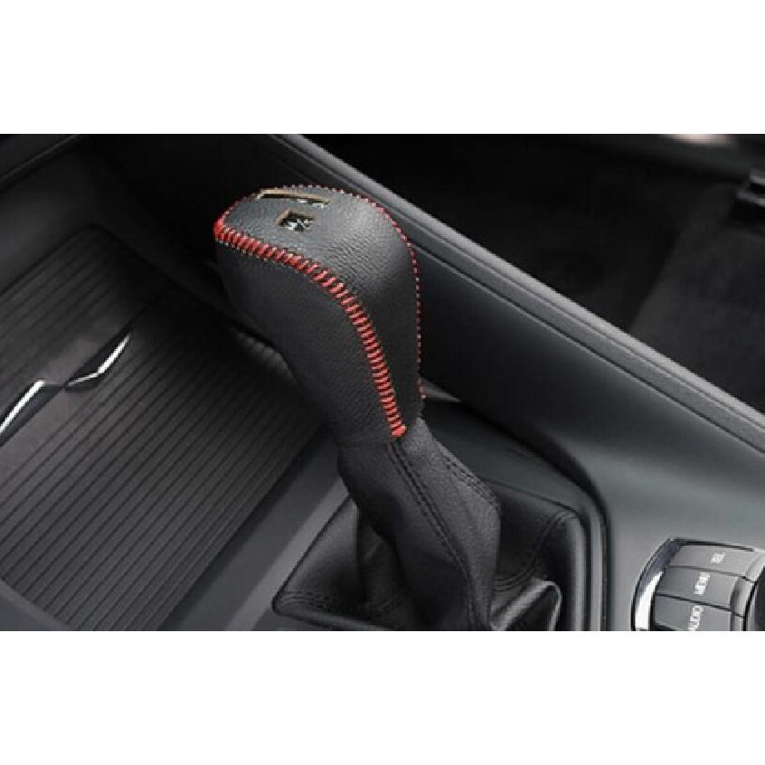 Fit For BMW X1 F48 2016-2022 Black Leather Gear Shift Knob Shifter Lever Trim