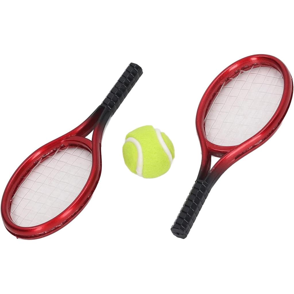 Doll Tennis Racket 1/12 Scale Home Decor Perfect Details Miniature Tennis Racket with Storage Bag for Kids