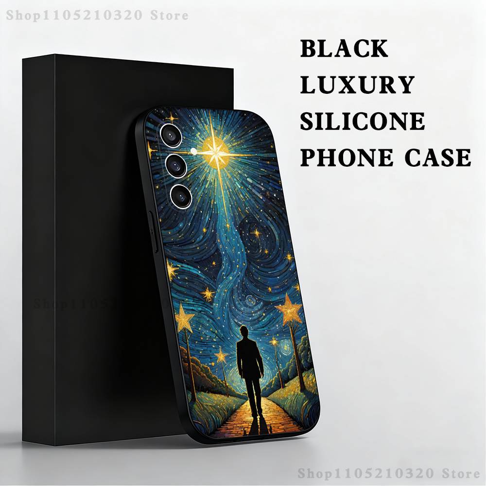 

Starry Sky Art Trees Phone Case For Samsung S25,S24,S23,S22,S21,S20,S10,Ultra,Plus,Lite,FE,Soft Silicone Black Cover SamsungS8