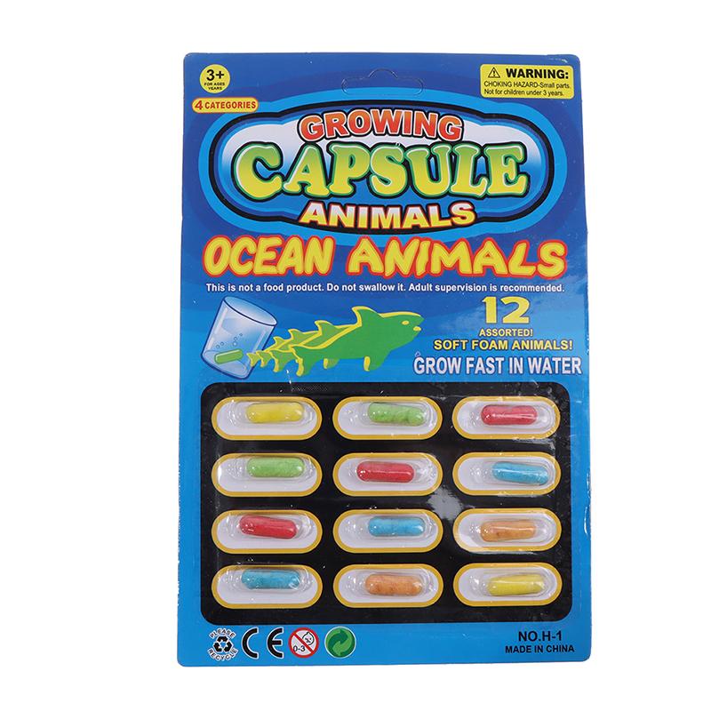 12Pcs/Set Cartoon Dinosaur Toys Bath Toy Grow Capsule 1 Set  Magic Soft