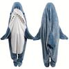 Wearable Shark Blanket Hoodie & Shark Sleeping Bag-Soft Cozy Shark Costume for Bedspread with Shark Bedcover, Machine Washable Shark Themed Sleepwear