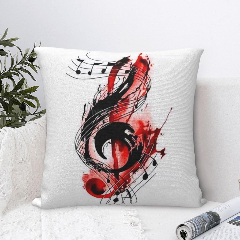 Vintage Music Note Guitar Microphone Violin Printed Pillowcase Cushion Comfort Throw Pillow Sofa Cushions Used Home Living Room