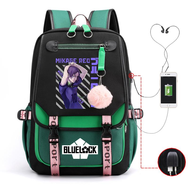 Anime Peripheral Teen Trend Backpack Multifunctional Usb Casual Student School Bag