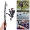 Fishing Rod Kit - Telescopic Travel Fishing Rod with Reel Combos Set Portable Carbon Light Weight
