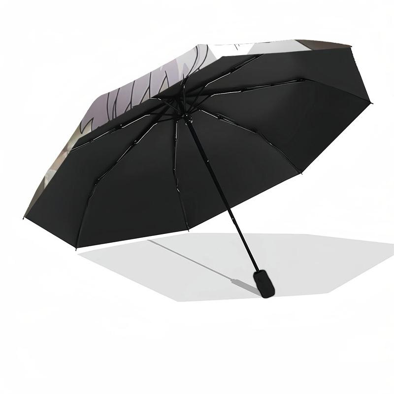 1pc HUNTER X HUNTER Gon & Killua Anime Character Automatic Folding Umbrella, Portable 3-Fold Design with Iron Frame, Outdoor for Fans, Travelers, Dail