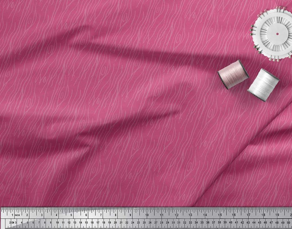 Soimoi Japan Crepe Satin Fabric Wood Grain Texture Fabric Prints By metre 42 Inch