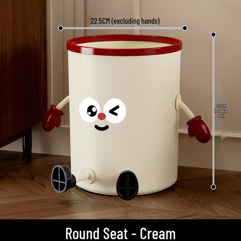 High-Capacity Cute Trash Can with Lid for Kitchen, Bedroom, Bathroom, and Living Room