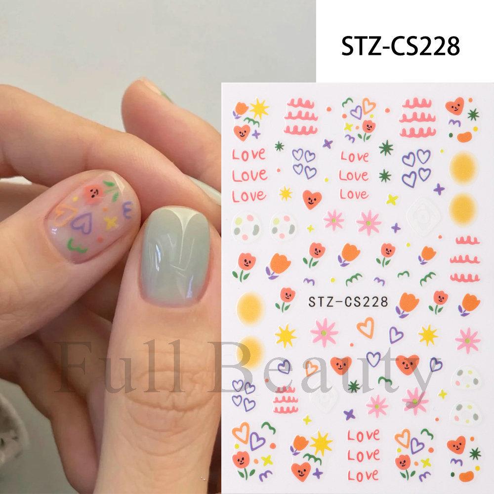 Nail Art Stickers, Cartoon Cute Pet Kitten Cat Expression Cat Paw Adhesive Nail Stickers