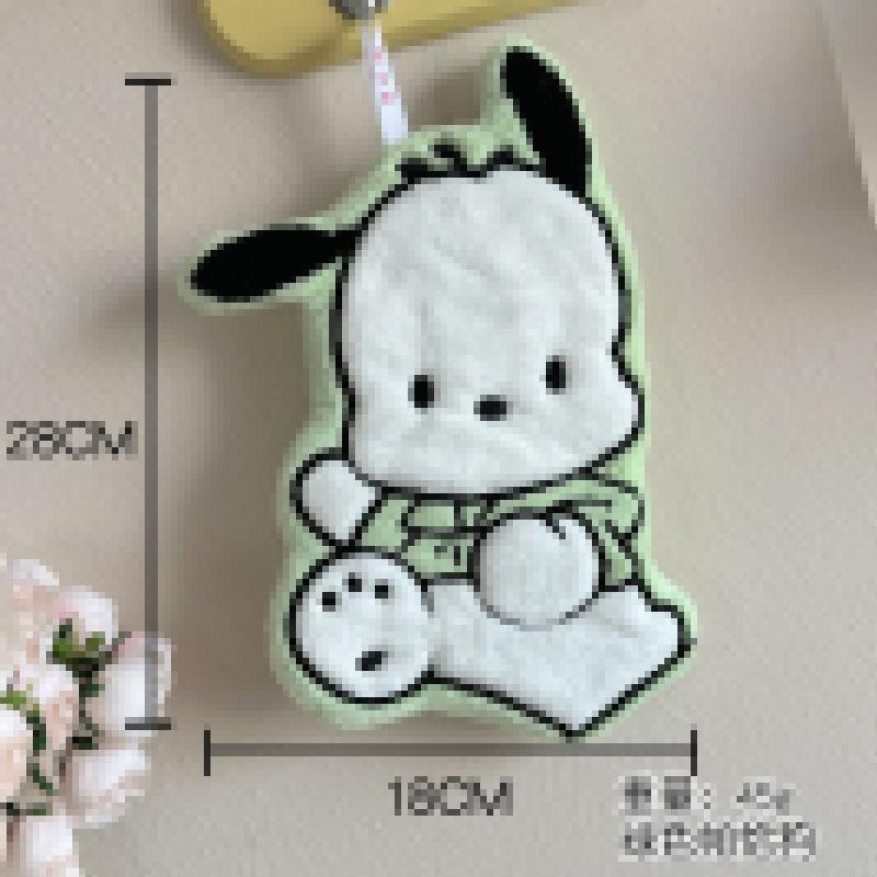 Coral fleece children's square towel KT cat hand towel cartoon cute hand towel hanging double layer thickened water absorption soft