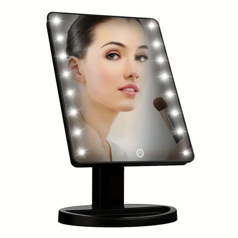 Lighted Makeup Mirror, Square Battery -use Beauty Mirror ,Touch Screen VanityMirror,Brightnes