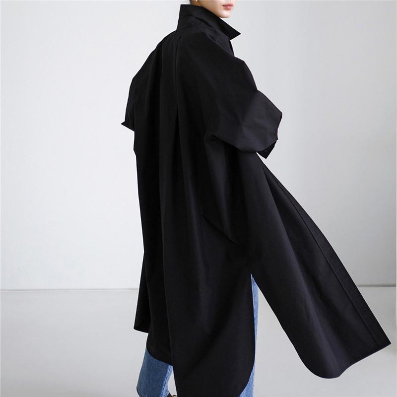 

Корейский шик ретро ветровка со стойкой: Женский лонгслив, однобортный, свободного кроя XL