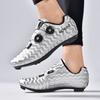 3368 Scarpe da Ciclismo Uomo Donna Serratura per Bicicletta Fondo in Gomma Senza Tacchette Mountain Bike Strada Bassa Tomaia Rigida Bottone Rotante Duro