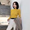New Autumn Long Sleeve Base Knitted Sweater Women Winter Fashion Half High Collar Pullover Women Sweaters Vintage Slim Fit Solid Casual Knitwear 24970