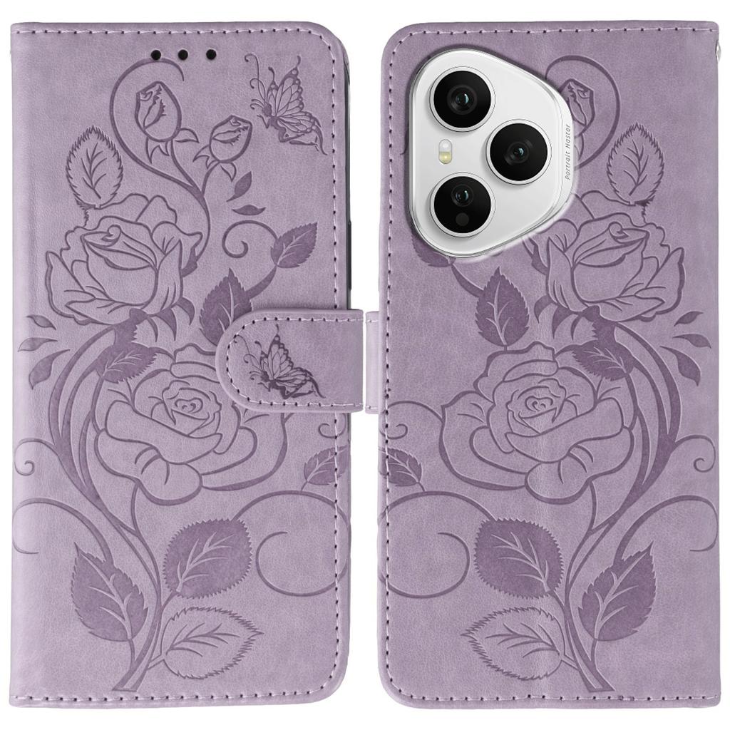 Forhonor 400 Pro 5G (Global) Case Wallet Stand Imprinted Rose Butterfly PU Leather Phone Cover