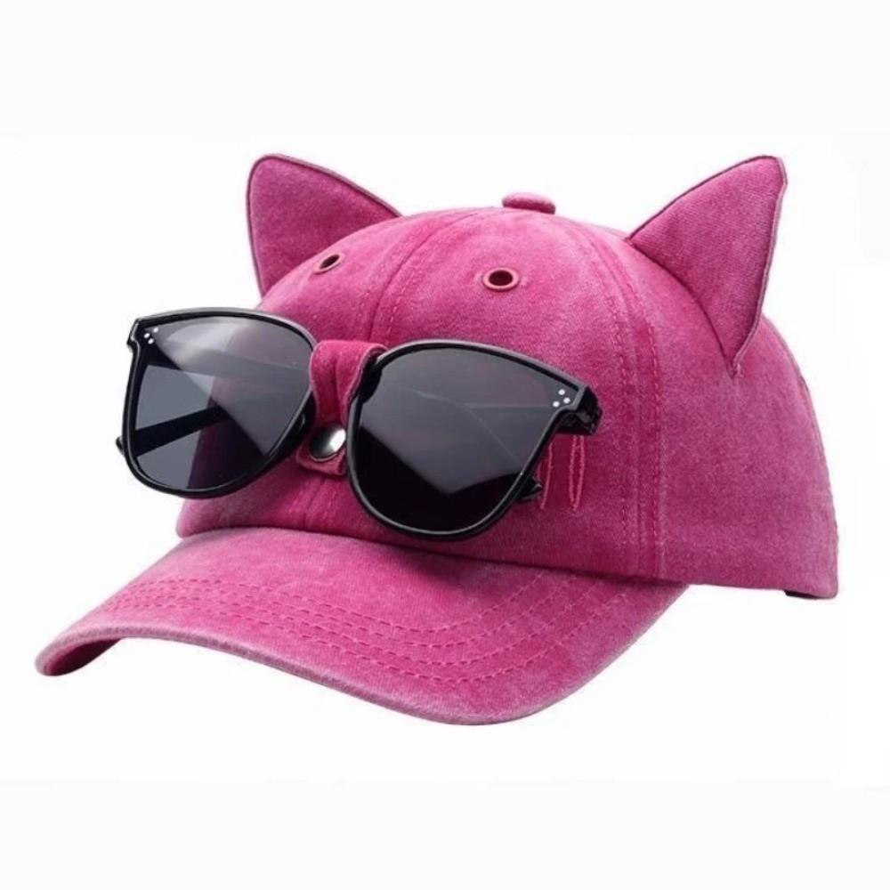Breathable Cat Ears Baseball Cap Cute Sun Protection Cap Simple Duck Tongue Cap Casual Wear