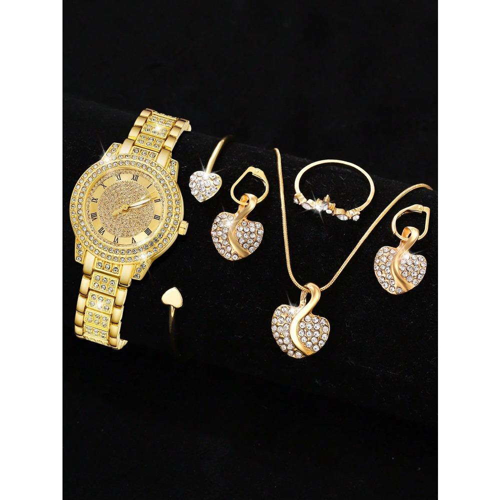 Cornucopia Diamond Women's Watch Set Premium Roman Quartz Watch Just Strap Watch