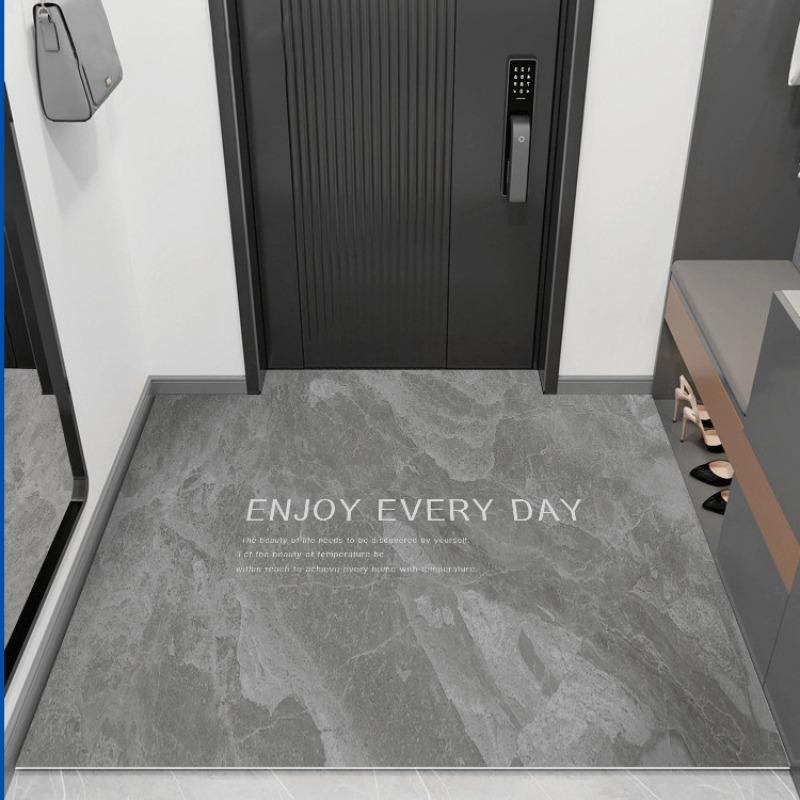 Moderní rohožka Užijte si každý den Design Šedá oranžová barevná schéma Protiskluzová rohožka pro dekoraci předsíně domu