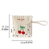 Square Embroidery Cherry Cosmetic Bag Cat Small Storage Bag Sanitary Napkin Storage Bag  Travel