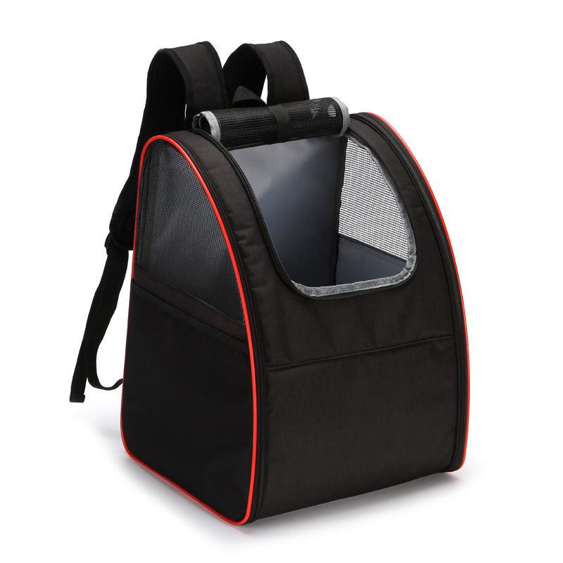 Foldable Pet Backpack: Breathable Panoramic Double Shoulder Bag for Cats and Dogs