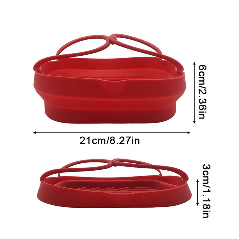20 cm Heißluftfritteuse Silikonkorb Tablett Topf mit Griff 8 Zoll Quadratische Heißluftfritteuse Backform Einlage Faltbares Küchenkochzubehör