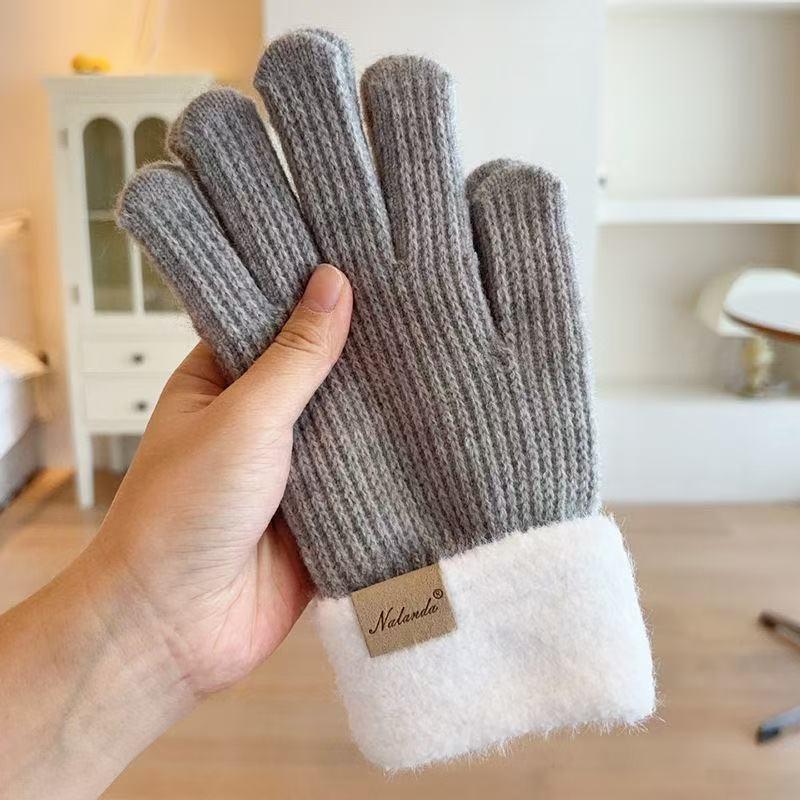 Knit Gloves for Women Winter Warm Fingerless Touchscreen Gloves Cute Cycling Cold Weather Half Finger Anti Slip Riding Gloves