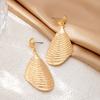 Niche Design Metal Shell Pattern Water Drop Light Luxury Wave Pattern Earrings Commuting Versatile High-end Earrings