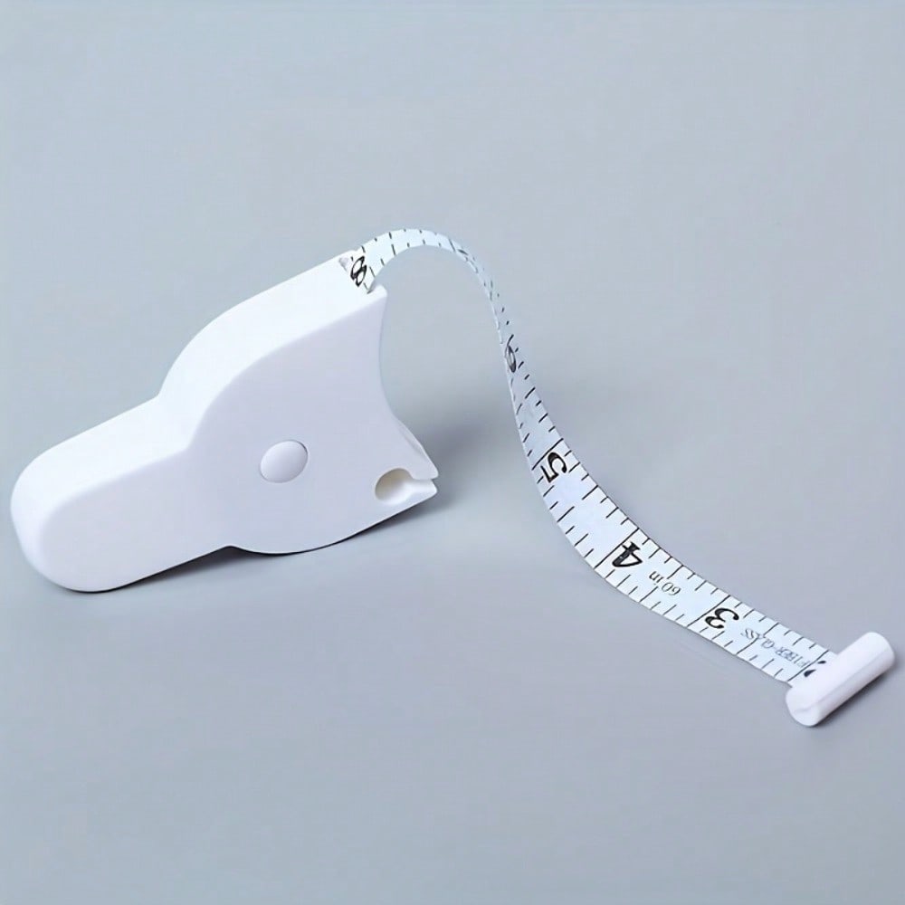

One Soft Measuring Tape for Body, Waist, Chest, and Thigh Measurements - A Retractable Fitness Measuring Tape Made of Plastic 1PCS белый