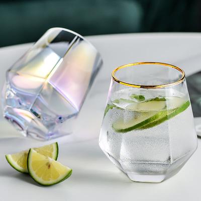 Tazza di vetro colorato con diamanti in stile nordico Tazza di acqua Tazza di latte Tazza di succo