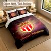 Bedding Set 1 Duvet Cover 2 Pillowcases Monaco FC Print Soft Bed Linen Bedroom Decor
