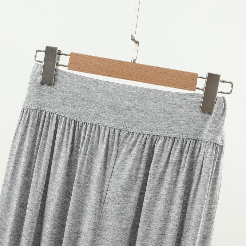 Women's Capri Pants Summer Modal Lightweight Loose-Fit Casual Loungewear Elastic-Cuff Yoga Pants Sports Outwear