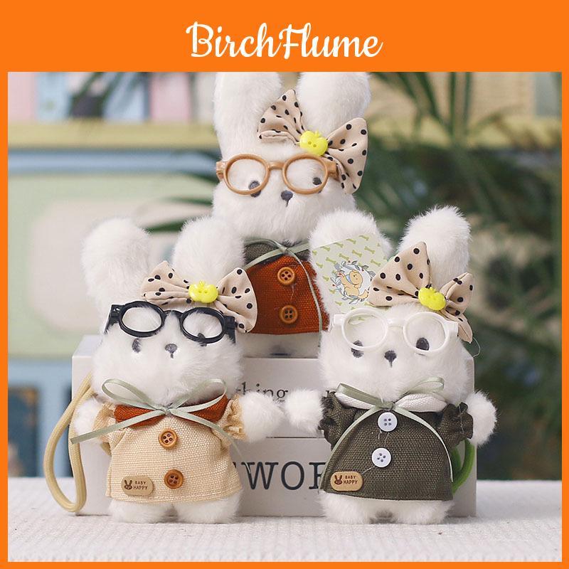 Plush Bunny Keychain With Cartoon Glasses For Bag Decor And Gifts