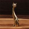 Antique Vintage Brass Cats Elephant Sculpture Miniature Decoration Detailed Animal Figurine Perfect Homes Accent Gift