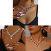 Elegante Set Collana e Orecchini Floreali con Pendente in Cristallo per Matrimonio Sposa