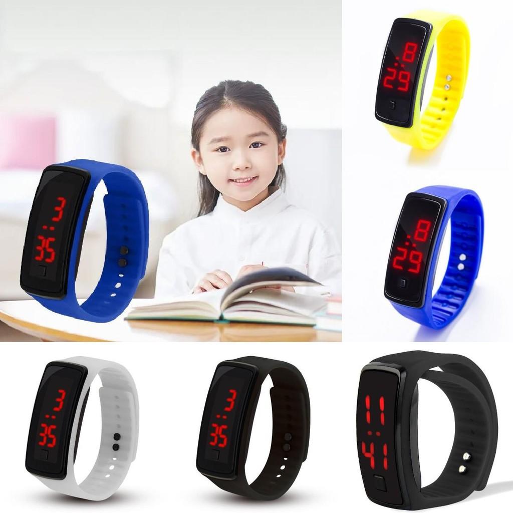 Childrens Digital Led Electronic Watch With Plastic Band For Kids And Students
