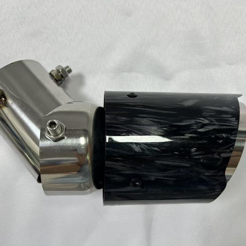 Car modification forged pattern tailpipe 63-89mm stainless steel tailpipe adjustable elbow ABS plastic shell tailpipe