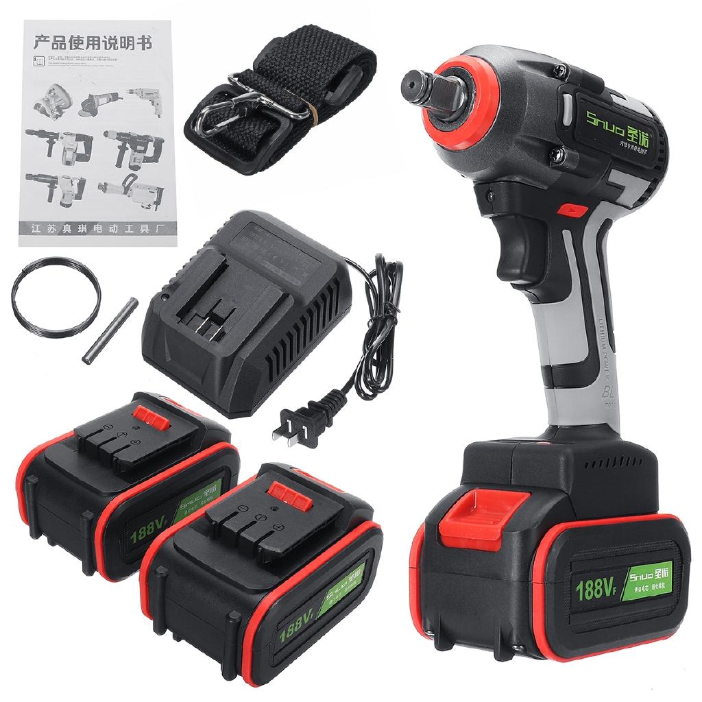 188V Brushless Cordless Electric Wrench Impact Socket Wrench 15000mAh Li-ion Battery Hand Drill Installation Power Tools