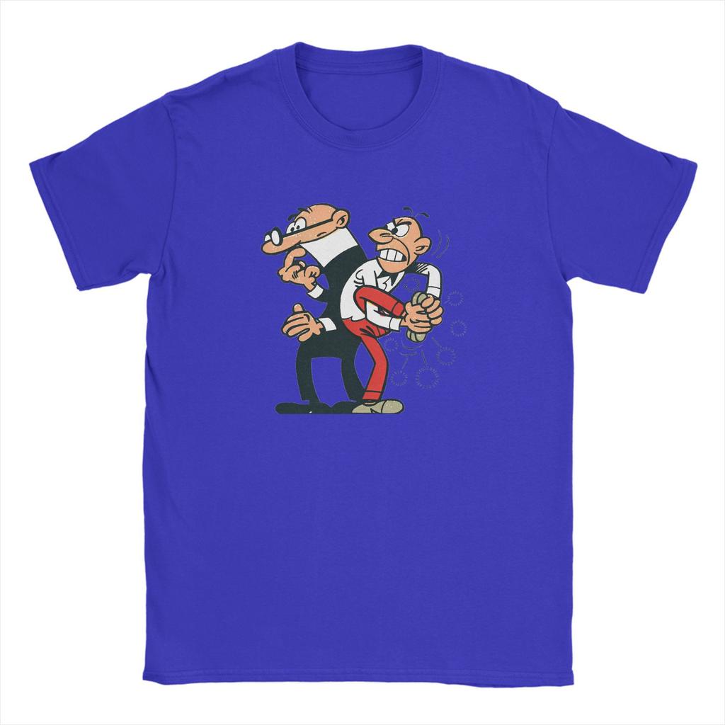 Mort & Phil Mortadelo Y Filemón T Shirt Beach  Cotton T-Shirts For Men's Hip Hop Casual Tee Shirt Short Sleeves Vintage Clothes