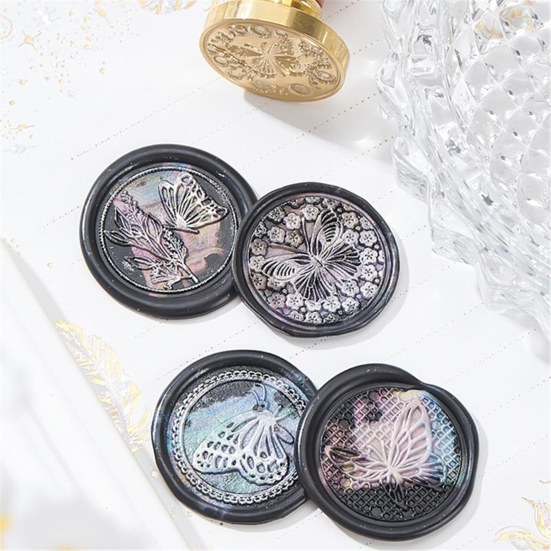 Wachssiegelstempel Messing Schmetterling Serie Siegelwachsstempel für Umschlag Hochzeitseinladungskarte Scrapbooking Dekorationen