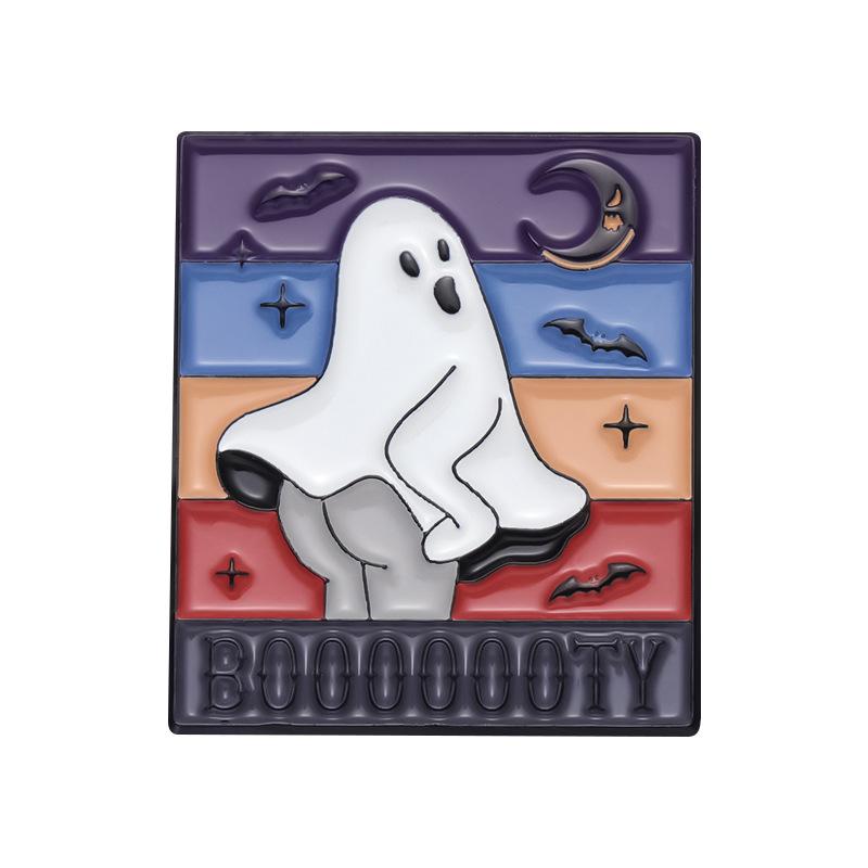 

Ghost Brooch Stylish Pin Colorful Metal Accessory For Fashionable Halloween Outfits