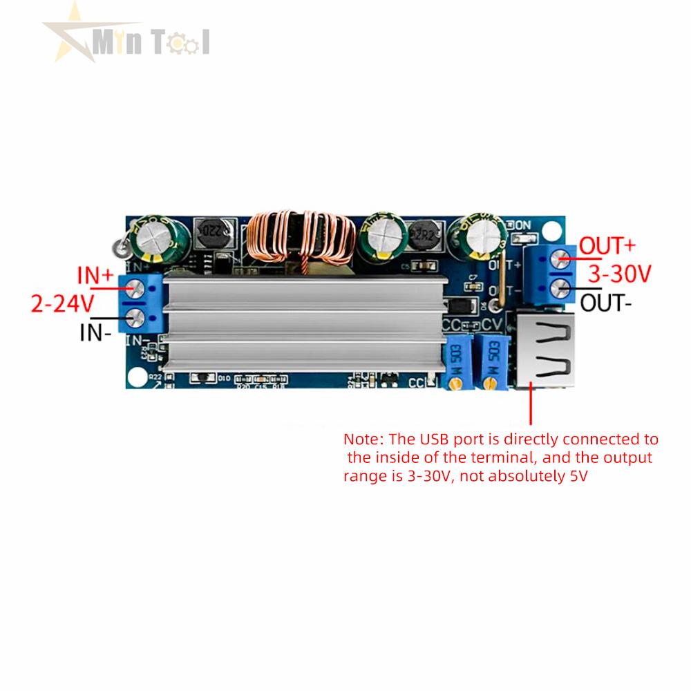 DC 2~24V 80W USB Interface Boost Converter 80w CC CV Adjustable Regulated Power Supply Accoessories
