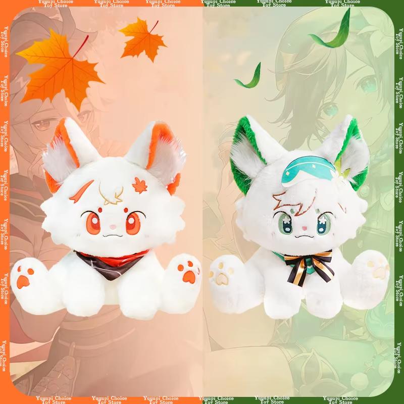 2 Sizes and Styles Cartoon Game Genshin Plush Toy Soft Anime Figure Venti Cat Cosplay Peripheral Plushie Accompany Doll Kid Gift