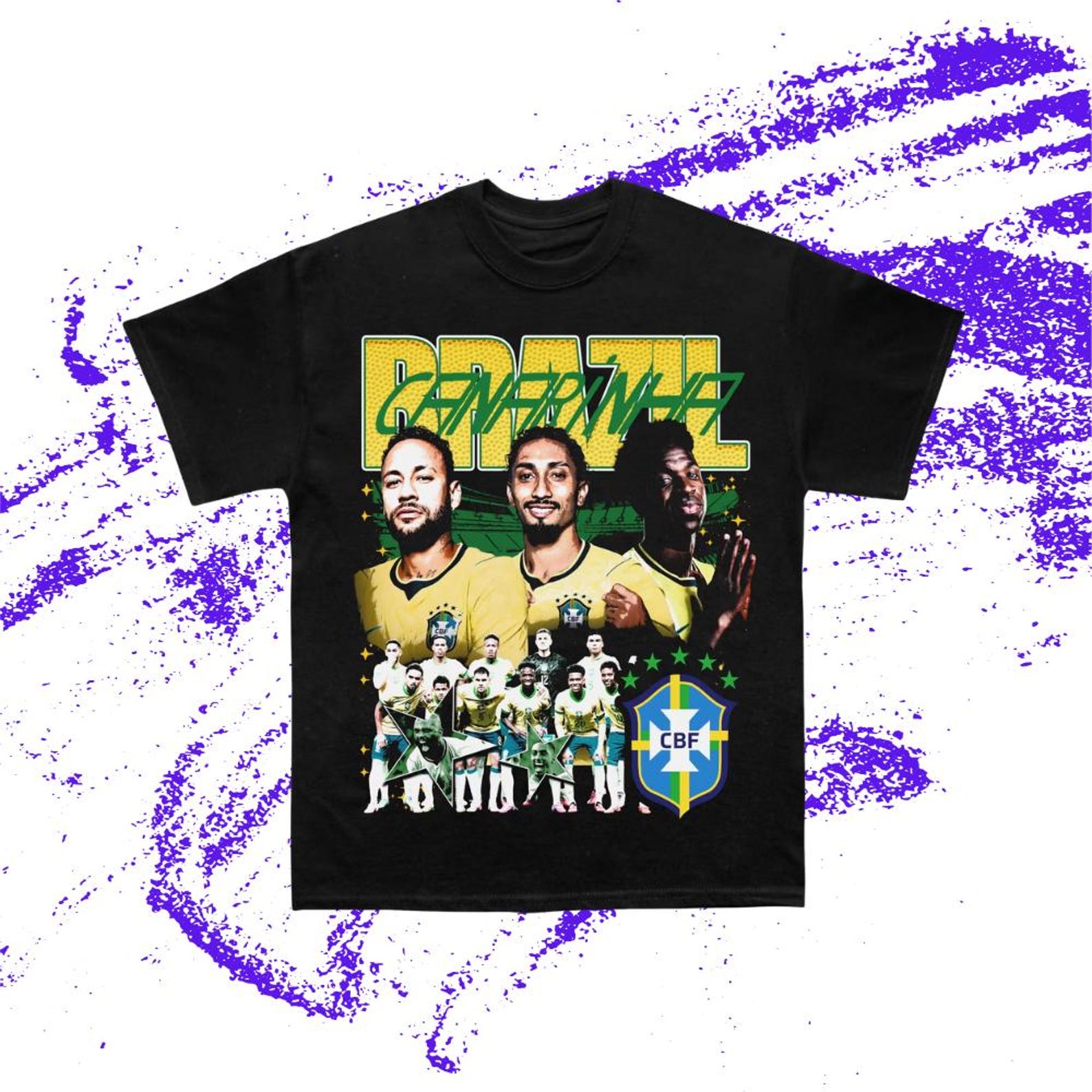Brazil Football Legends Graphic Shirt, Vintage Soccer Stars Tee, Retro Football Fan Gift, Brazilian Inspired Sports Tee L