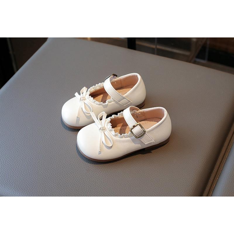 Girls Kids Korean Style Bowknot Princess Leather Shoes Soft Sole Casual Single Shoes